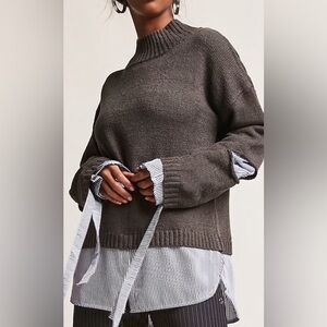 NEW LUSH GRAY SWEATER SHIRT DRESS TOP 
SZ S